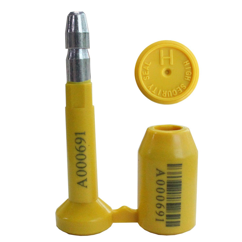 ISO 17712 and C-TPAT Certified High Security Bolt Seals for Cargo Containers, Trucks, Railways, Wagons, and Trailers (10-Pack, Yellow, Unique Barcode, Model HSS-007) 10