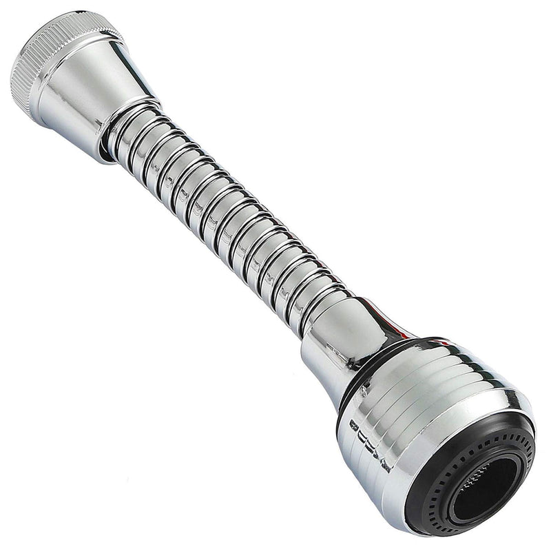 Flexible Faucet Sprayer Attachment 360 ° Kitchen Sink Aerator Extender ABS Polished Chrome for Cold Hot Water (Silver） 5.5in