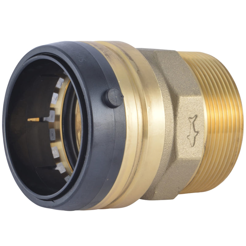 Sharkbite MNPT Adapter, Push to Connect Brass Plumbing Fitting, PEX Pipe, Copper, CPVC, PE-RT, HDPE 1-1/2 in.