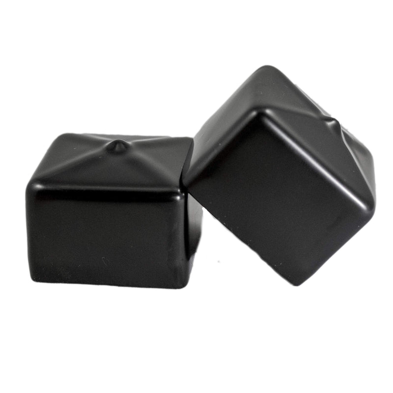 Made in USA Prescott Plastics Square Vinyl Rubber Plug Insert Black Flexible Rubber End Cap for Metal Tubing, Fence, Glide Insert for Pipe Post, Chairs and Furniture (10 Pack, 1.5") 1.5" 10 Pack