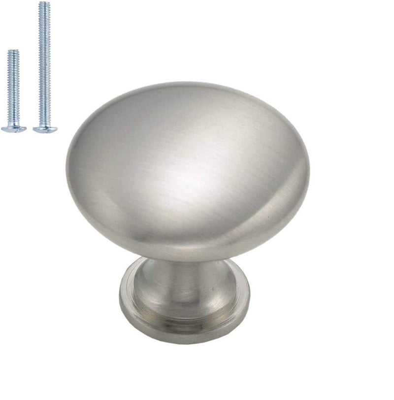 homdiy 10 Pack Brushed Nickel Cabinet Knobs, Single Hole Dresser Pulls, Satin Nickel Knobs, Cupboard Knobs, Silver Hardware for Door, Kitchen and Drawer