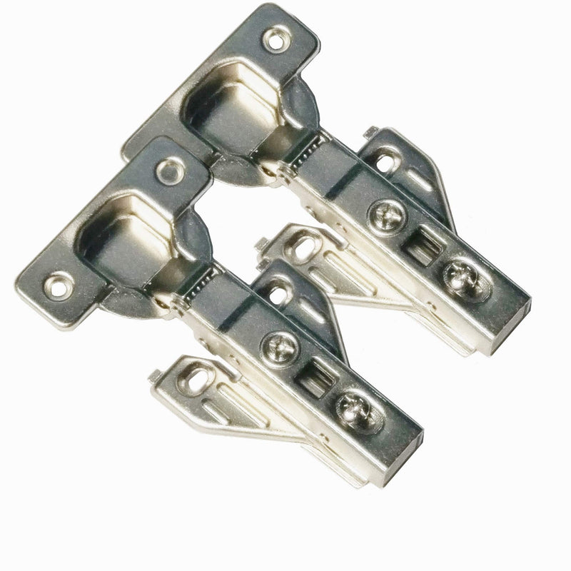 2 Piece Clip on Soft Close Hinges 105 Degree Self Close for Frameless Cabinet with Mounting Plates Full Overlay Premium Included Screws 1 Pair 00mm Kitchen Cabinet Furniture Hardware 2 Piece