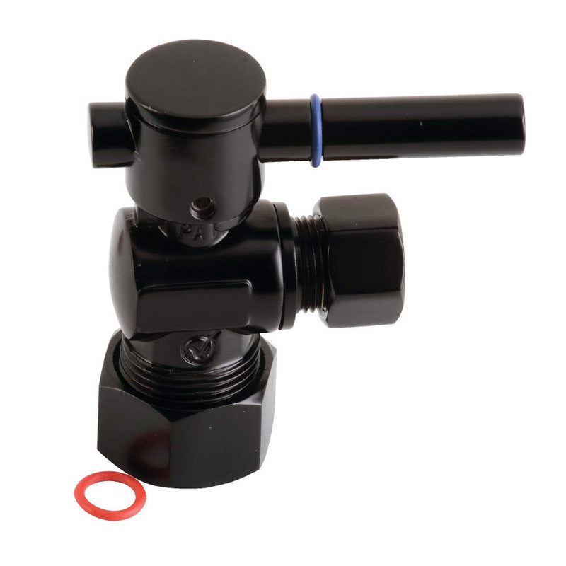 Kingston CC53300DL Quarter-Turn Angle Shut-Off Valve, Matte Black 5/8-Inch OD Comp x 3/8-Inch OD Comp