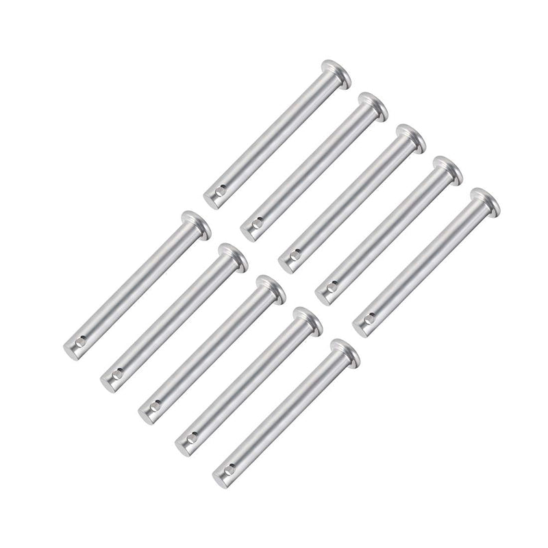 uxcell Single Hole Clevis Pins,6mm x 50mm Flat Head Zinc-Plating Steel 10 Pcs 6mm x 50mm