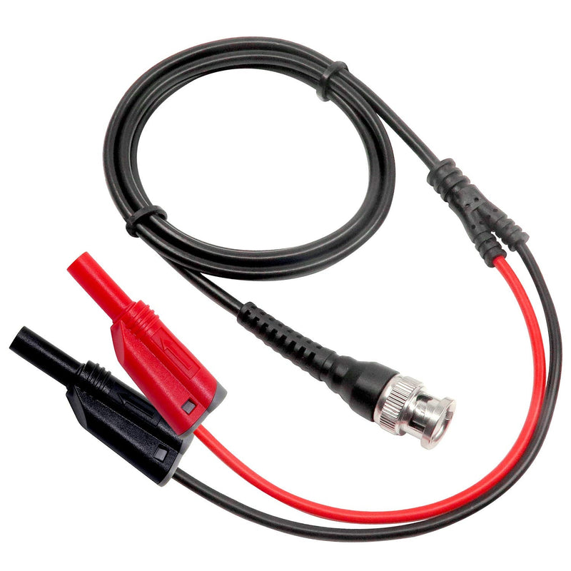 Coaxial Cable BNC Male to Dual 4mm Banana Plug Stackable Test Lead Probe for Oscilloscope,120CM