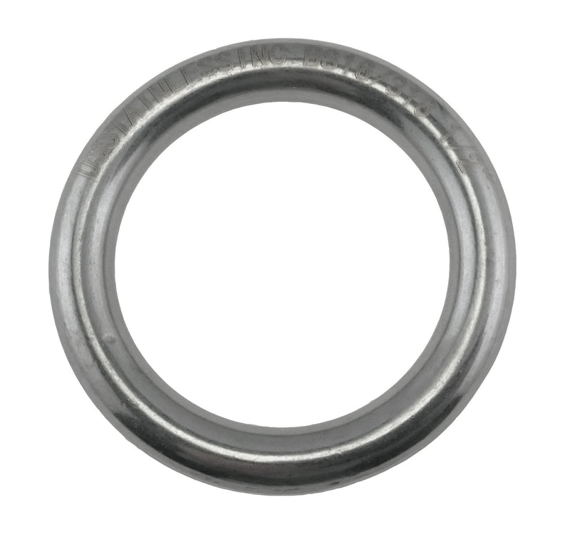 US STAINLESS Stainless Steel 316 Round Ring Welded 1/2" x 4" (13mm x 100mm ID) Marine Grade