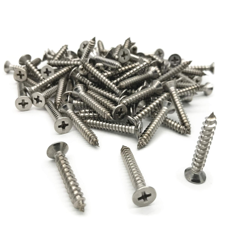 5 x 30mm Screw, Flat Head, Phillips Drive, Self Drilling, 304 Stainless Steel Drywall Wood Screws 100Pcs 5 x 30mm