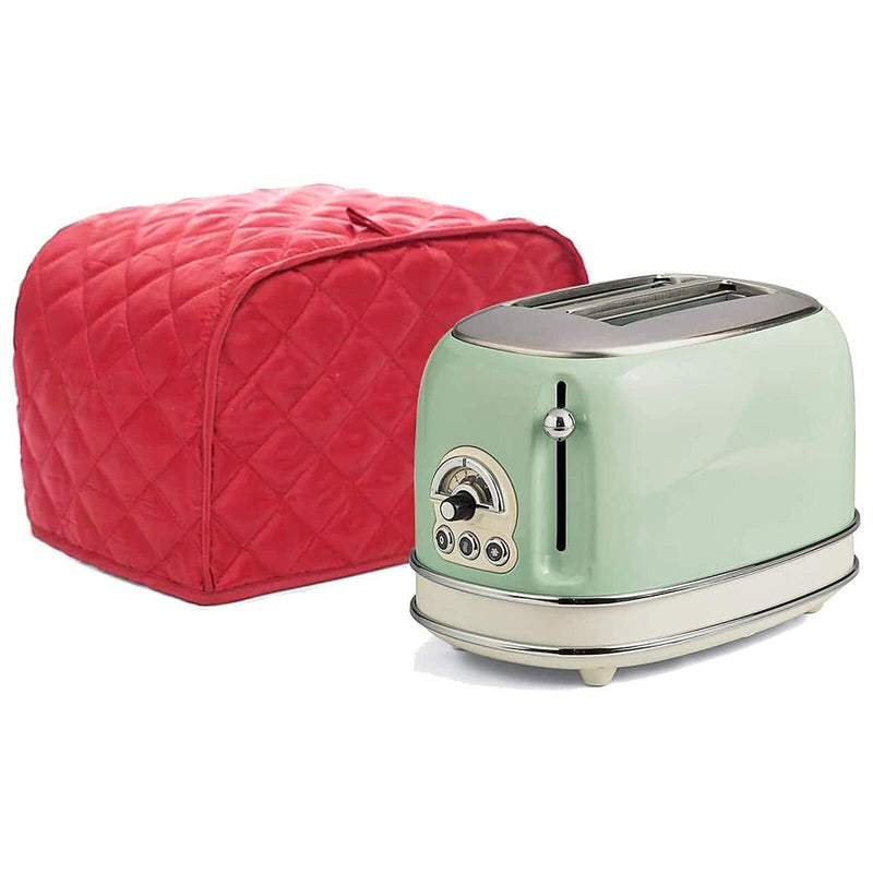 2 Slice Toaster Appliance Cover,Quilted Toaster Cover Bread Maker Cover,Kitchen Small Appliance Covers,Universal Size Microwave Toaster Oven Cover,Dustproof Cover for Most Standard 2 Slice Toasters Red