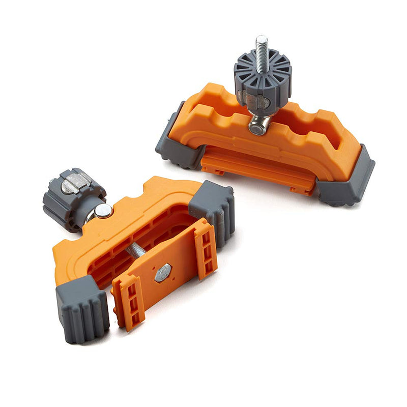 BORA Track Clamps, Securely Cut Any Angle with WTX and NGX Clamp Edge Systems, Saw Guide Accessory for Woodworking, Carpentry, DIY, Two-Pack, 542011, Black Orange Hardware Clamp Vise