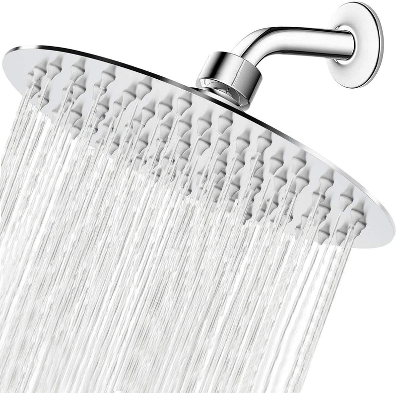 NearMoon Rain Shower Head, Ultra-Thin Design-Pressure Boosting, Awesome Some Experience, High Flow Stainless Steel Rainfall Shower Head (8 Inch,Chrome Finish) 8 Inch Chrome Finish