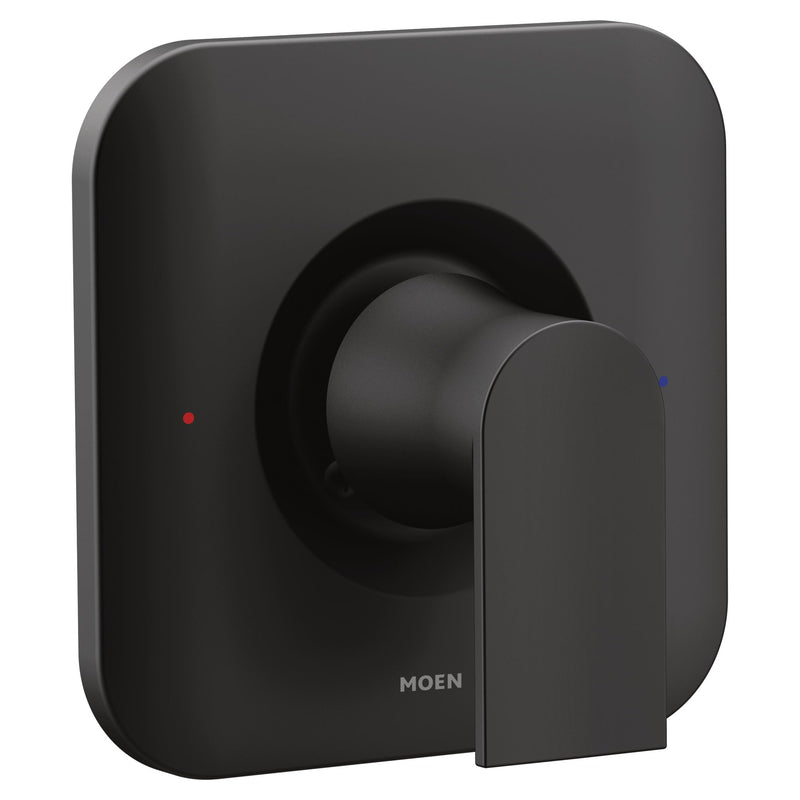 Moen Genta LX Matte Black Pressure Balancing Modern Shower Lever Handle, Posi-Temp Valve Required, T2471BL 7.72 x 7.87 x 4.57 inches (Pack of 1)