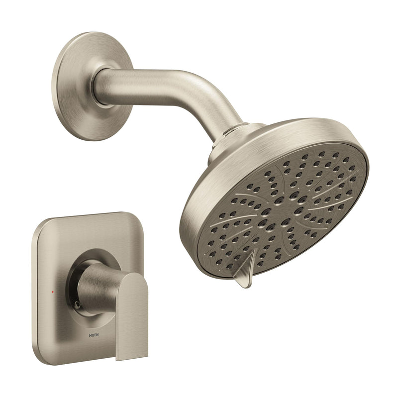 Moen Genta LX Pressure Balancing Eco-Performance Modern Shower Trim with Showerhead and Lever Handle, Posi-Temp Valve Required, Brushed Nickel, T2472EPBN