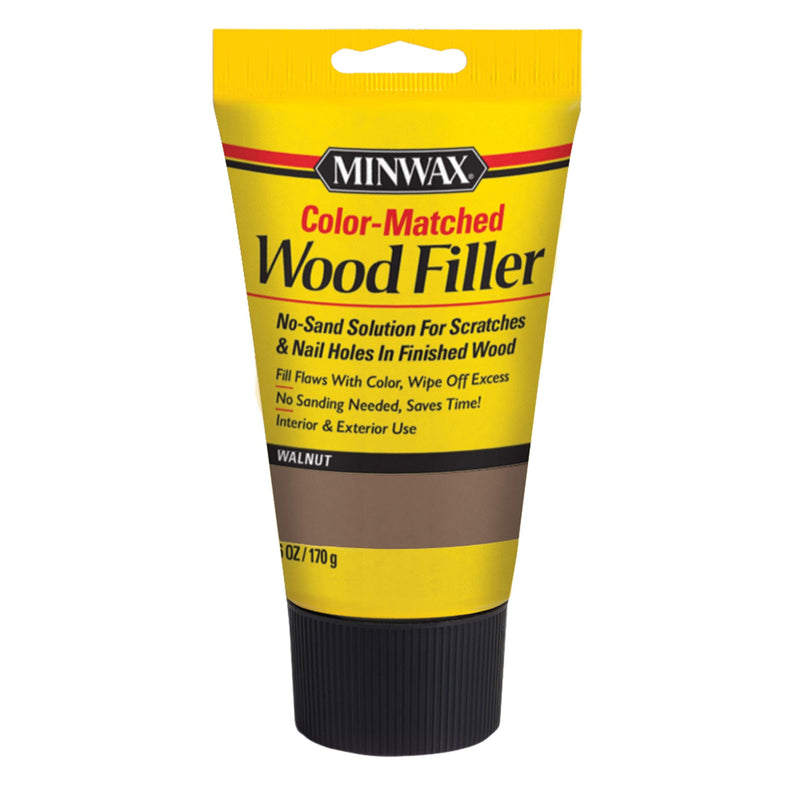 Minwax 448530000 Color-Matched Filler Wood Putty, 6 oz, Walnut, 6 Ounce