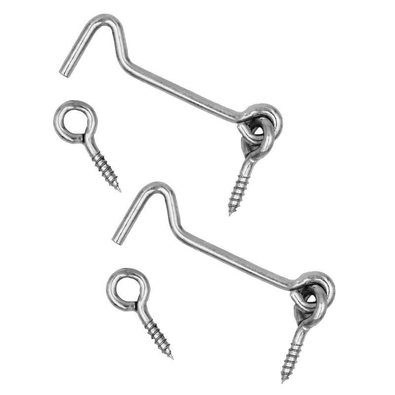 4" inch Heavy Duty Zinc Plated Wire Gate Hook and Eye Latch (Pack of 2) 4" inch