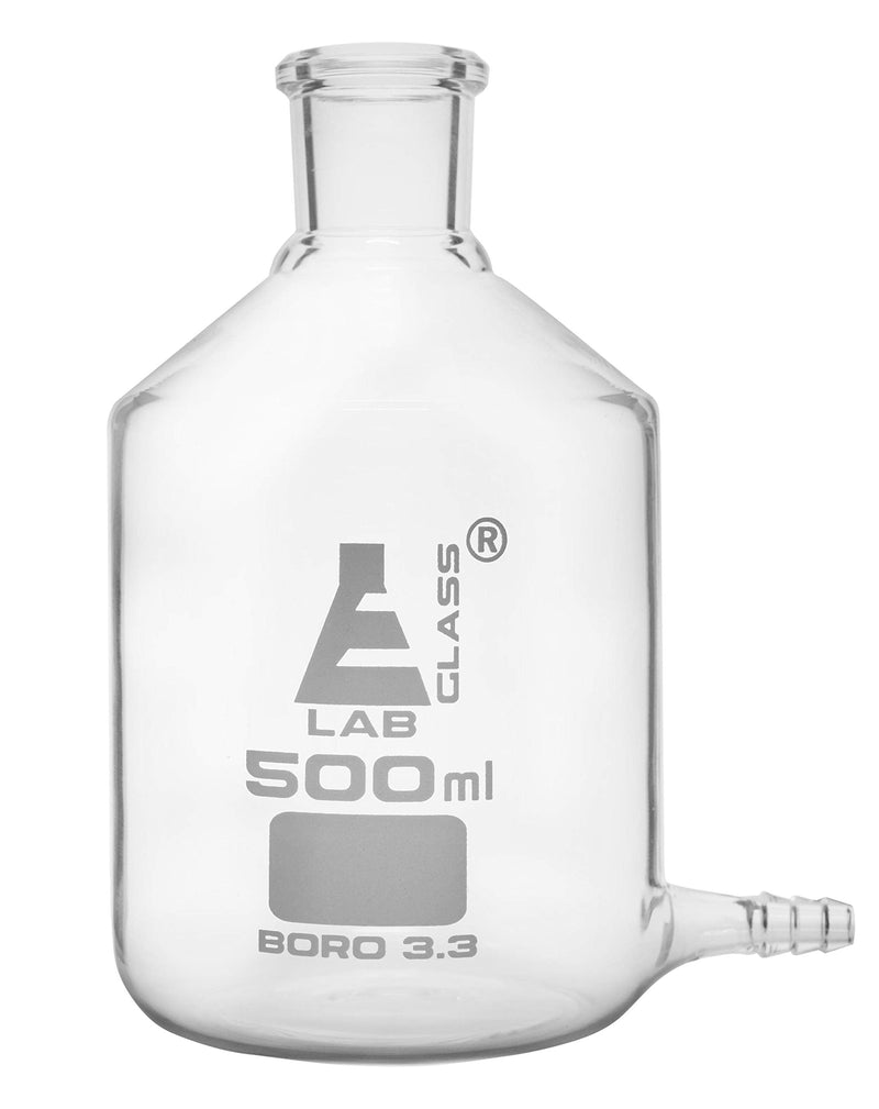 EISCO Aspirator Bottle, 500ml - with Outlet for Tubing - Borosilicate Glass
