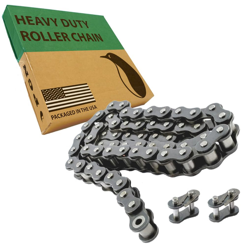 PGN #25 Heavy Duty Roller Chain - 10 Feet + 2 Free Connecting Links - #25H - 480 Links