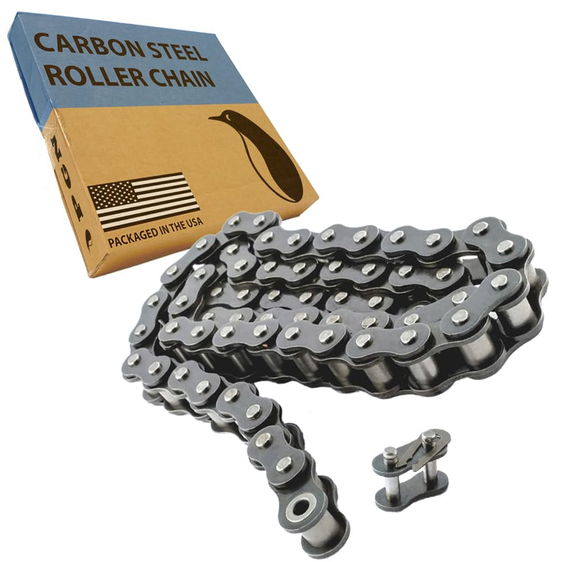 PGN #40 Roller Chain - 3 Feet + Free Connecting Link - Carbon Steel Chains for Bycicles, Mini Bikes, Motorcycles, Go-Karts, Home and Industrial Machinery - 71 Links
