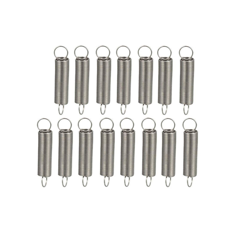 uxcell Extended Tension Spring Wire Diameter 0.016", OD 0.2", Free Length 0.98" Stainless Steel Small Dual Hook Tension Spring for Machinery Construction Industrial 15pcs 0.016"x0.2"x0.98"