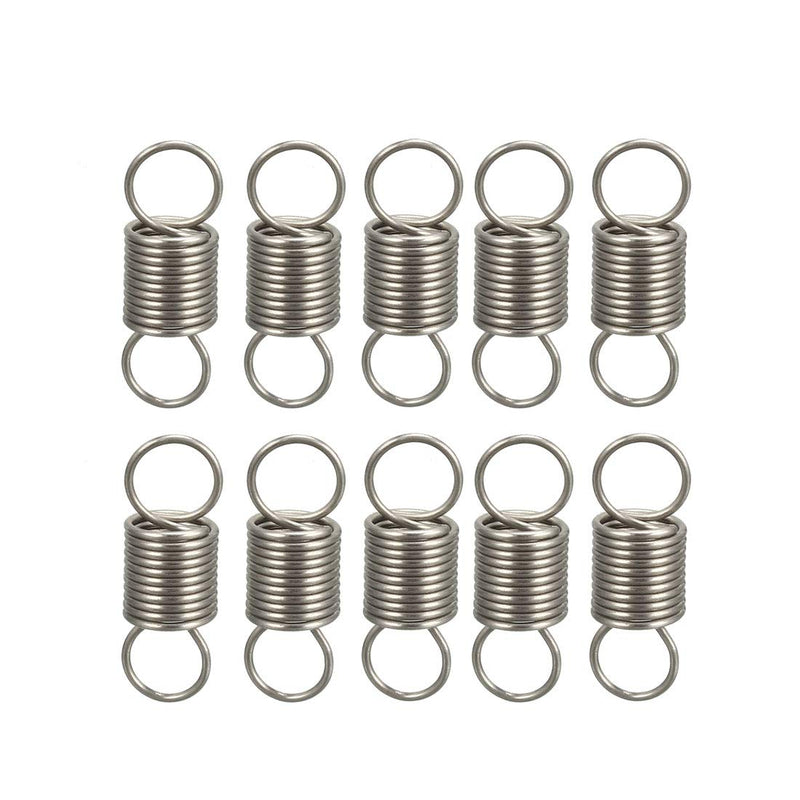 uxcell Extended Tension Spring Wire Diameter 0.02", OD 0.2", Free Length 0.59" Stainless Steel Small Dual Hook Tension Spring for Machinery Construction Industrial 10pcs 0.02"x0.2"x0.59"
