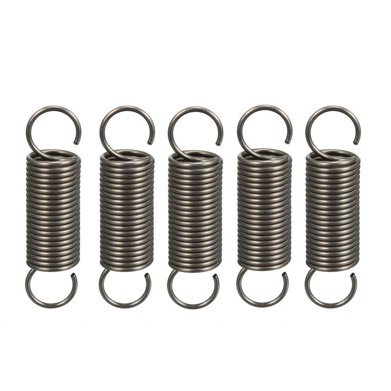 uxcell 5Pcs Extended Tension Spring Wire Dia 0.04", OD 0.39", Free Length 1.57" Spring Steel Small Dual Hook Tension Springs for Production 1.0mm*10mm*40mm/0.04"*0.39"*1.57"