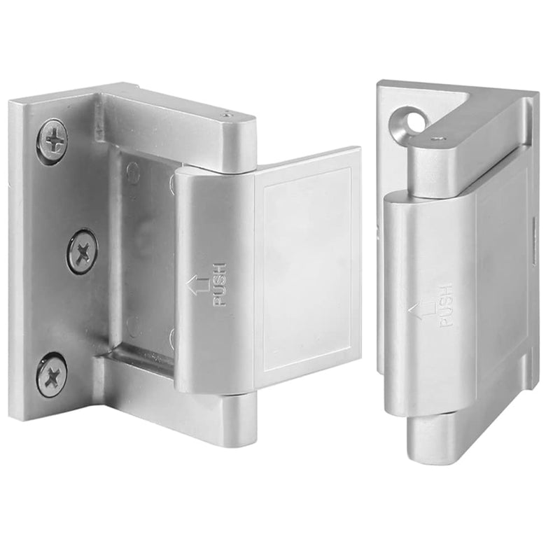 Home Security Door Lock,2 Pack Child Proof Door Reinforcement Lock with Upgraded Stainless Steel Screws for Inward Swinging Door,Privacy Door Latch Defend Home and Hotels 1 silver privacy door lock-2Pack