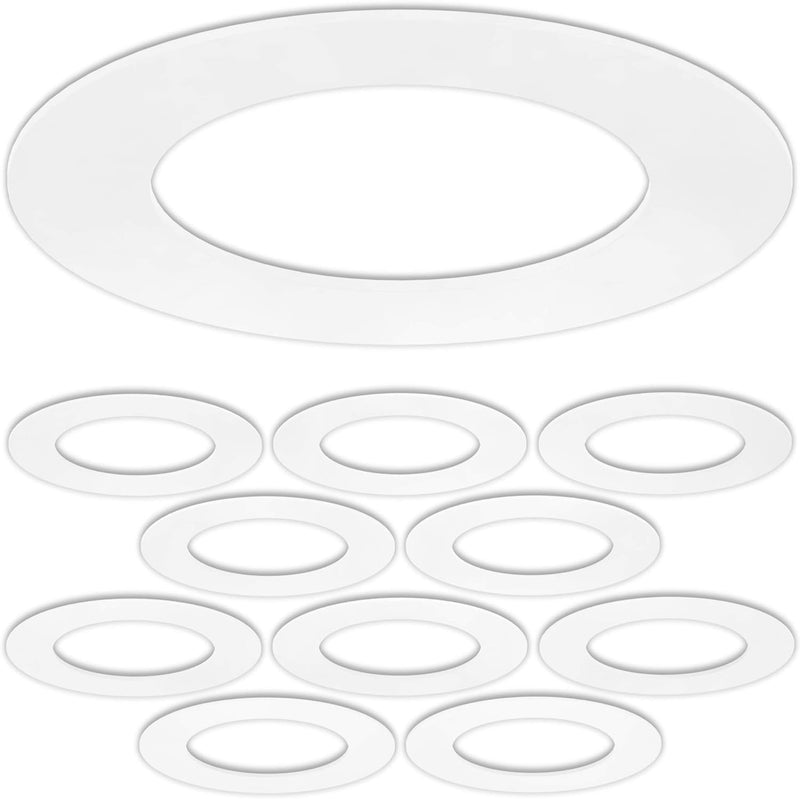 10 Pack Gloss White Goof Trim Ring for 4" Inch Recessed Can Lighting Down Light, Outer Diameter 6.7 Inches, Inner Diameter 4.2 Inches… 10 Pack