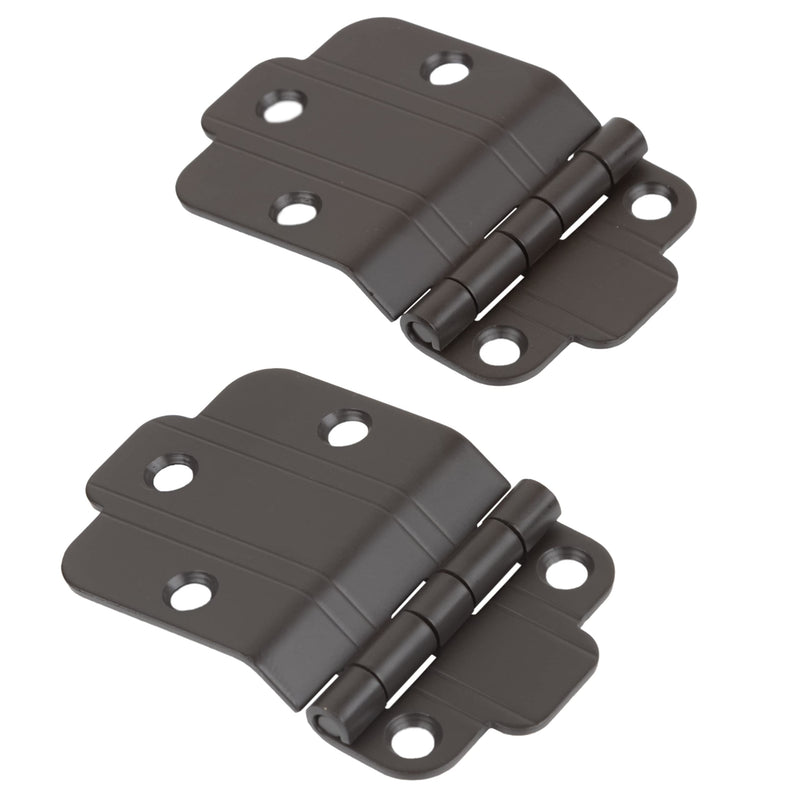 Oil Rubbed Bronze Art Deco Offset Mount Cabinet Door Hinge | Pack of 2 | Hoosier Type Cabinets Reproduction Hardware | UA-202-HOB (1) 1 Oil Rubbed Bronze
