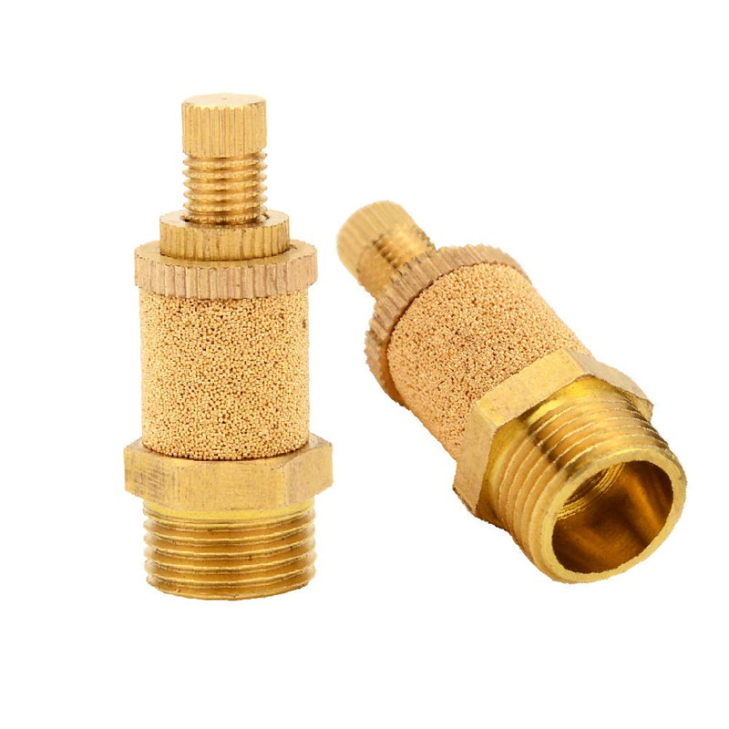 Pneumatic PSB Muffler Silnecer, 3/8" NPT Male Thread Air Flow Control Noise Reducer Muffler (Pack of 2) 3/8" NPT (2 pcs)