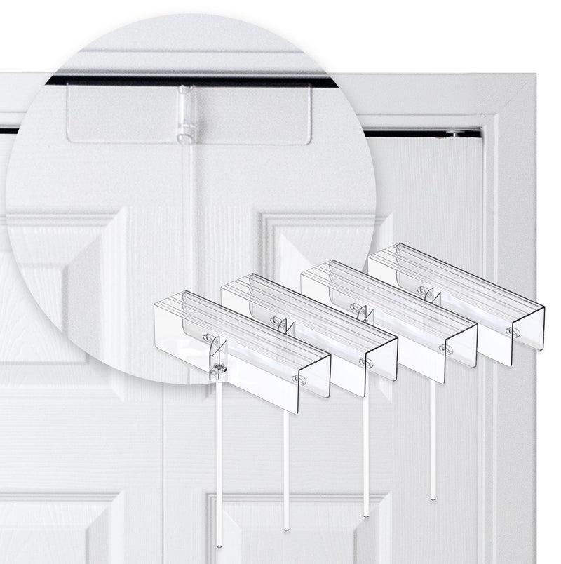 (4- Pack) - Safety Innovations Bi-fold Door Lock - Closet Protection Child and Pet Proof Bi-fold Door Lock - Tool-Free Installation - Unbreakable Clear Polycarbonate - for 1 3/8" Thick Wood Doors