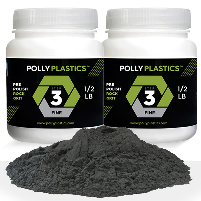 Polly Plastics Rock Tumbler Media Grit Refill, Pre-Polish 500 Silicon Carbide Grit, Stage 3 for Tumbling Stones (2 Pack) (1 lb.)