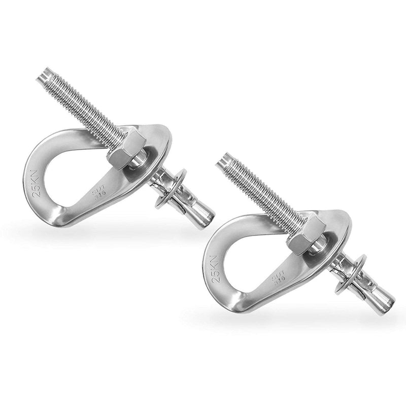 ISOP Climbing Anchor Bolt 2 Set - Expansion Bolt and Hanger FIXE 1 Rock Climbing - Professional Eyebolts for Fire Escape Rope Ladders - Conrete Wall Mounted Anchors 1 Pack