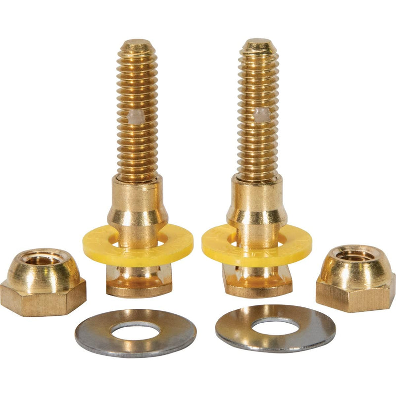 Fluidmaster 7110A-001-P10 Setfast Self-adjusting Toilet Bowl To Floor Bolts, 5/16 In. x 1-1/2 to 2-1/4 In, Brass