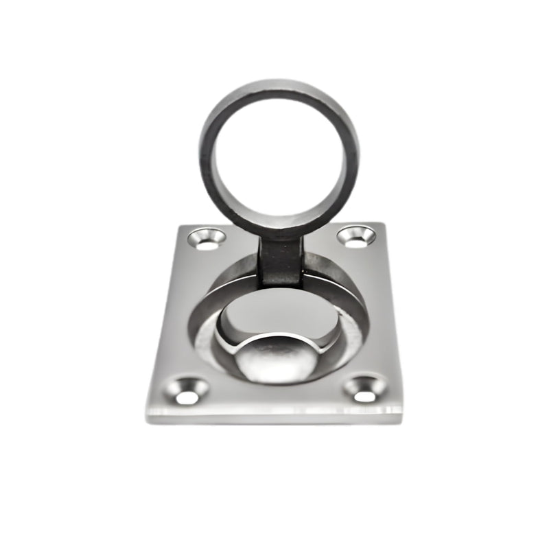 MARINE CITY Locker Lift Pull Ring Handle – 316 Stainless Steel, Corrosion-Resistant, 4-Point Fixing for Marines Boats Yachts 2 X 1.5 Inches