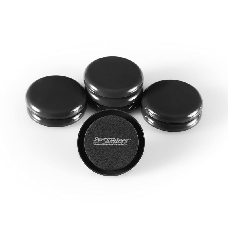 Super Sliders 2 1/2" Round Reusable Furniture Sliders for Carpet - Effortless Moving and Surface Protection, Black (8 Pack) 8 Pack - NewNest Australia