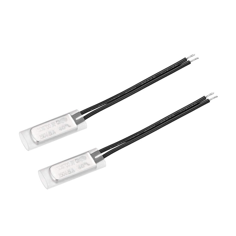 uxcell KSD9700 Thermostat, 40C Normally Open Temperature Switch Thermal Switch, N.O 5A Metal Temperature Controller 2pcs