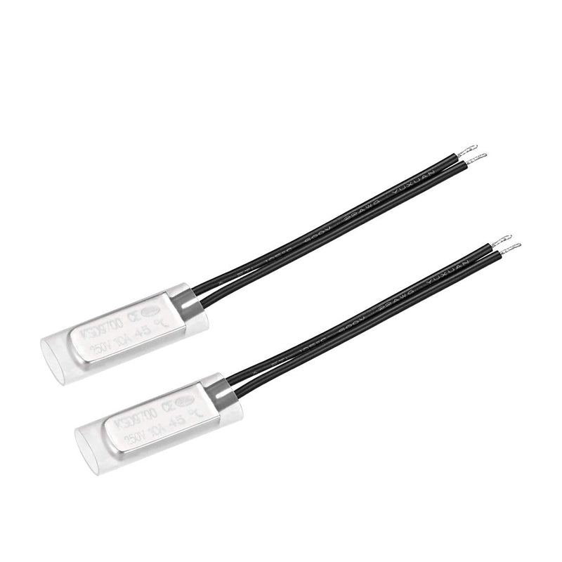 uxcell KSD9700 Thermostat, 45℃ Normally Close Temperature Switch Thermal Switch, N.C 10A Metal Temperature Controller 2pcs