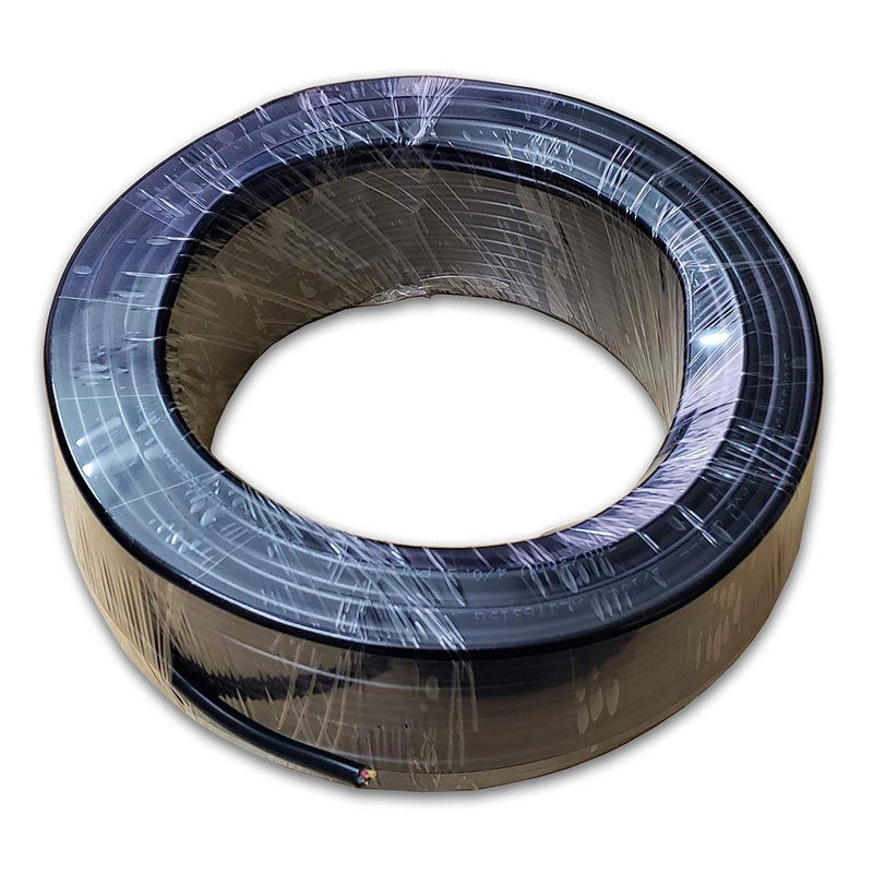 100FT 22 AWG Gauge Wire/Cable RVV 4 Conductor Bare Copper for Video Intercom/Video Doorbell Wire/Alarm Security Burglar, Extension Cord/Lines,Black Outer Jacket 100FT with 4 Conductor