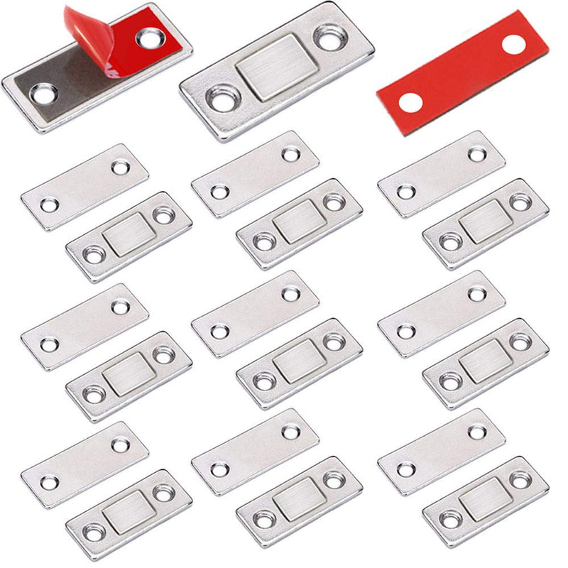 Cabinet Door Magnets Jiayi 10 Pack Ultra Thin Magnetic Door Catch Stainless Steel Drawer Magnet Catch for Sliding Door Closure Kitchen Cabinet Closer Cupboard Closet Door Magnetic Latches Hardware Silver