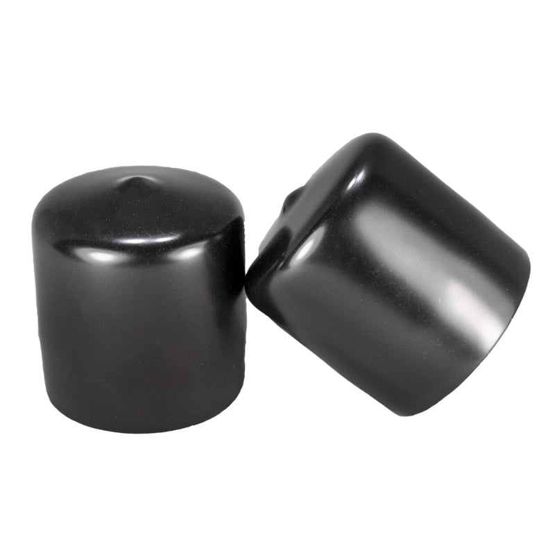 Made in USA Prescott Plastics 1.5" Inch Round Vinyl Plug Insert (4 Pack), Black Tall Rubber Flexible End Cap for Metal Tubing, Fence, Glide Insert for Pipe Post and Furniture 1.5" Tall 4 Pack