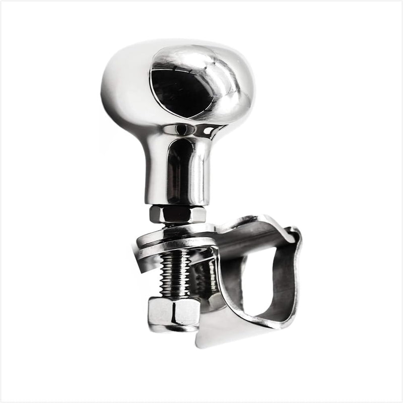Marine City 316 Stainless Steel Sport Boat Steering Wheel Knob with Cap | Durable Gloss Polished Finish | Spinning Ball Bearing Design - Ideal for Marine, Yacht, and Boat