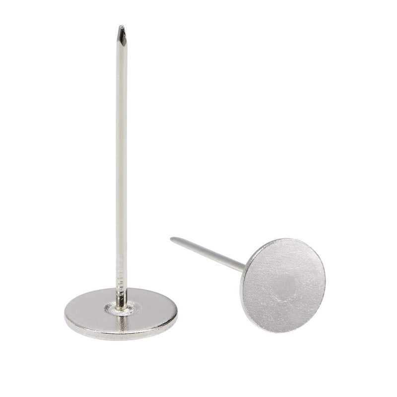 uxcell Upholstery Nails Tacks 18mmx50mm Flat Head Furniture Nails Silver Tone for Furniture Sofa Headboards, 50 Pcs