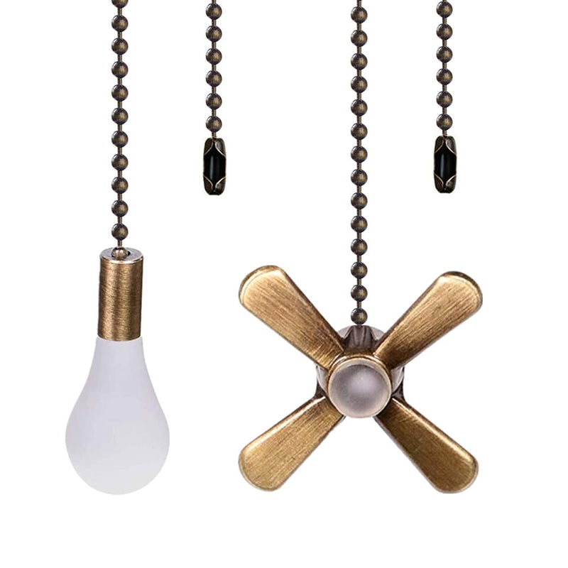 Ceiling Fan Pull Chains 13.6 Inches Fan Pulls 2 Pcs Ceiling Fan Pull Cord Fan Pull Set for Ceiling Fan Light and Lamps Antique Brass