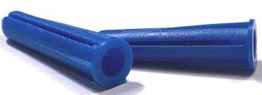 #10 - #12 x 1 Long Bantam Plug-Conical Plastic Anchors/Nylon/Blue/for Use with #10 - #12 Screws/Length: 1" / Drill Size: 1/4" (Carton: 1,000 pcs) 1000
