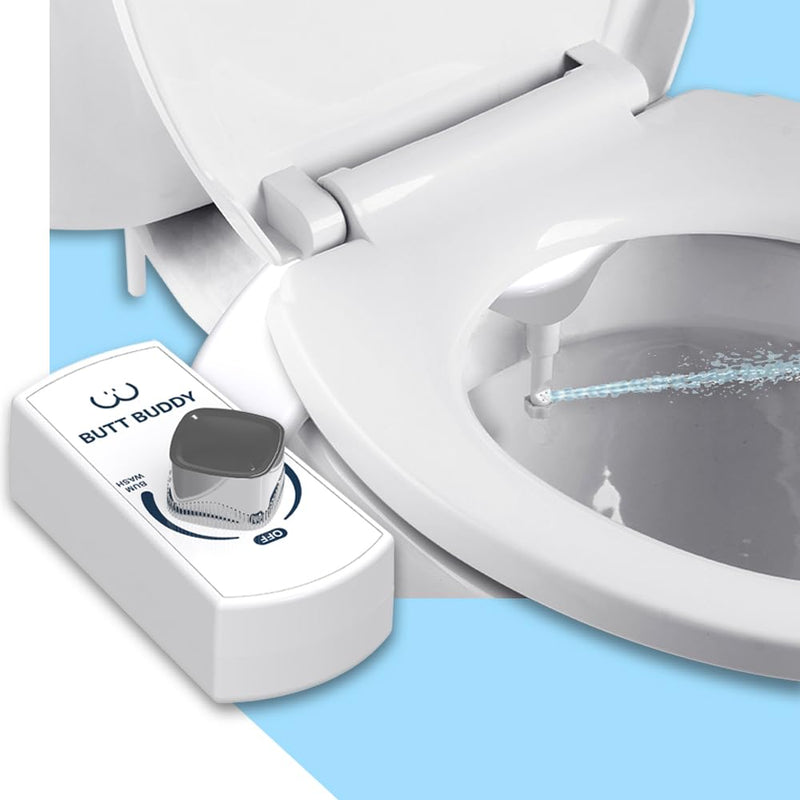 BUTT BUDDY - Bidet Toilet Seat Attachment & Fresh Water Sprayer (Easy to Install, Universal Fit, No Plumbing or Electricity Required | Self-Cleaning Nozzle, Adjustable Pressure Control, USA Stock) 1