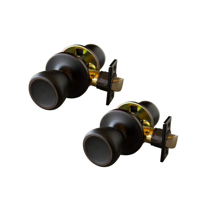 Design House 190520 Terrace Passage Hall and Closet Door Knob with Universal 6-Way Latch Oil Rubbed Bronze 2-Pack