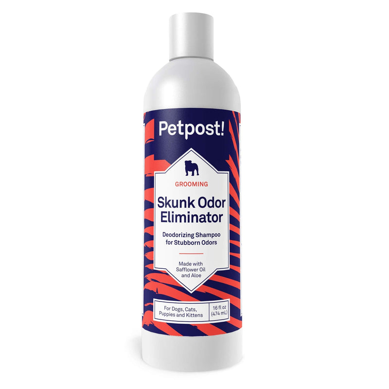 Petpost | Skunk Odor Shampoo for Dogs - Naturally Effective Deodorant Shampoo and Bad Smell Killer - Skunk Shampoo for Dogs or Cats 16 oz. 16oz. - PawsPlanet Australia