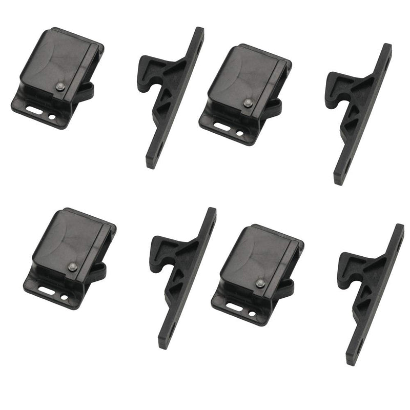 5838-4 Pack - RV Cabinet Door Black Push Latch Grabber - Holder- 5lb - C3-805 - H315