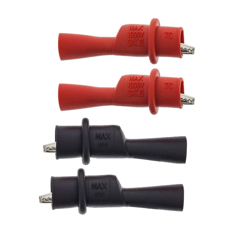 Replacemen Push-on Alligator Clips for Multimeter Test Lead,4 Pcs (4 PCS) (4PCS) 4PCS