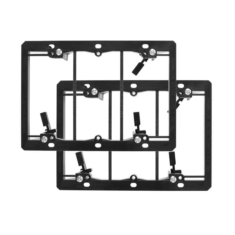 TENINYU Low Voltage Mounting Bracket (3-Gang, 2 Pack), 3-Gang Mounting Bracket [Mounting Screws Included] for Wall Plate, Black 3 Gang