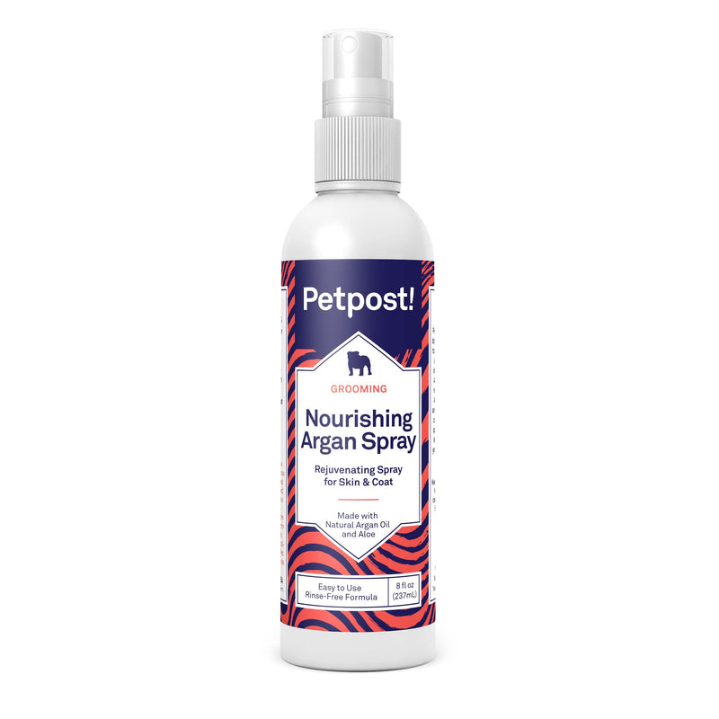 Petpost | Waterless Argan Shampoo Spray for Dogs with Sensitive Skin - Naturally Nourishing Coat Cleaner & Deodorizer for Healthier, Shinier Fur - Rinse Free Formula 8 oz. 8 oz. - PawsPlanet Australia